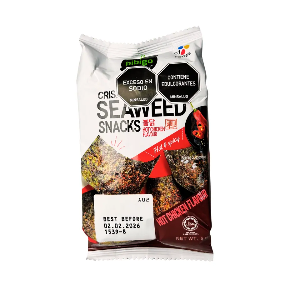 CRISPY SEAWEED SNACK HOT CHICKEN FLAVOR - Algas Con Sabor a Pollo Picante
