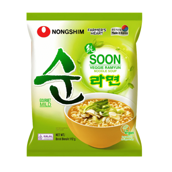 Nongshim Soon Veggie Ramyun Noodle Soup - 112 g Fideos Vegano