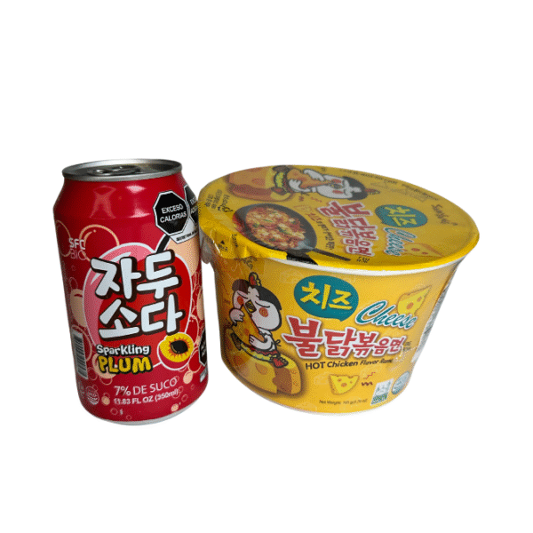 Combo K-Fire&Love – Ramen con Queso + Bebida de Ciruela
